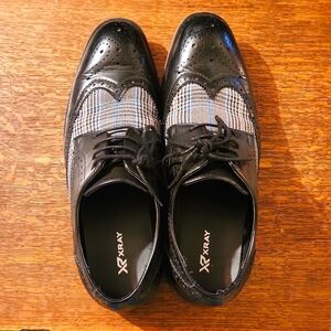 XRAY faux leather plaid contrast wingtip M10